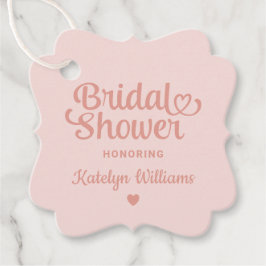 Personalisierte Rose Gold Pink Wedding Brautparty Geschenkanhänger