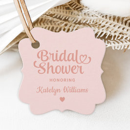 Personalisierte Rose Gold Pink Wedding Brautparty Geschenkanhänger