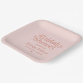 Personalisierte Rose Gold Pink Wedding Brautparty Pappteller (Gewinkelt)