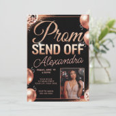 Personalisierte Rose Gold Prom Abschicken DIY-Foto Einladung (Stehend Vorderseite)