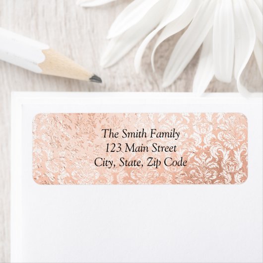 Personalisierte Rose Gold Rücksendeadresse (Insitu)