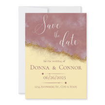 Personalisierte Rose & Gold Save the Date