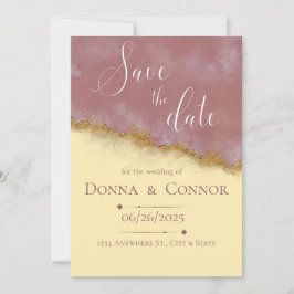 Personalisierte Rose & Gold Save the Date Einladung