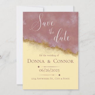 Personalisierte Rose & Gold Save the Date Einladung