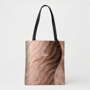 Personalisierte Rose Gold Shimmer Textur Glitzer W Tasche
