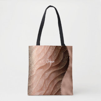 Personalisierte Rose Gold Shimmer Textur Glitzer W Tasche
