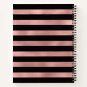 Personalisierte Rose Gold Streifen mit Initial A Notizblock (Rückseite)