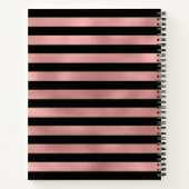 Personalisierte Rose Gold Streifen mit Initial C Notizblock (Rückseite)