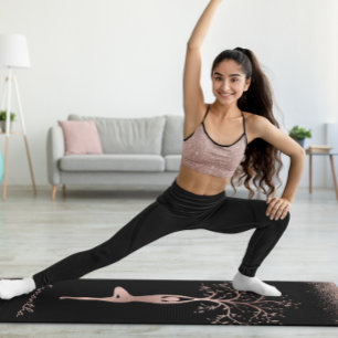 Personalisierte Rose Gold Tree Pose Namaste Yoga M Yogamatte