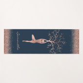 Personalisierte Rose Gold Tree Pose Namaste Yogamatte (Vorderseite (Horizontal))
