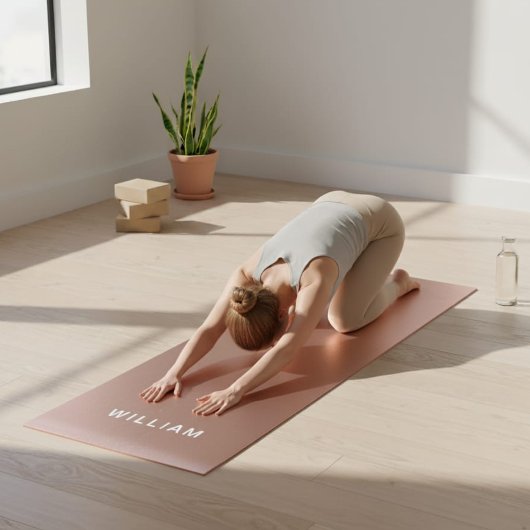 Personalisierte Rose Gold und Monogramm Name Yogma Yogamatte