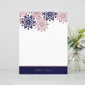 Personalisierte Rose Gold und Navy Blau Moderne Bl (Stehend Vorderseite)