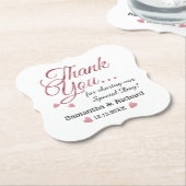 Personalisierte Rose Gold Vielen Dank Gastgeschenk Untersetzer (angewinkelt)