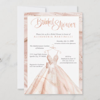 Personalisierte Rose Gold Watercolor Brautparty Einladung