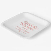 Personalisierte Rose Gold Wedding Brautparty Pappteller (Gewinkelt)