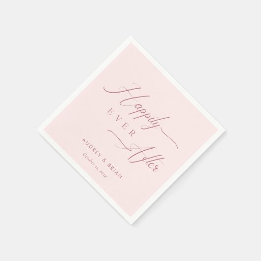 Personalisierte Rose Goldblush-Hochzeit Serviette (Ecke)