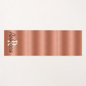 Personalisierte Rose Goldfokus Monogramm Yoga Mat Yogamatte (Vorderseite (Horizontal))