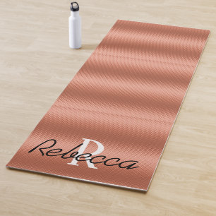 Personalisierte Rose Goldfokus Monogramm Yoga Mat Yogamatte