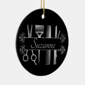 Personalisierte Rose Goldhaar Stylist Friseur Keramik Ornament (Rechts)