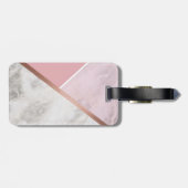 Personalisierte Rose Goldmarmor Gepäckmarke Gepäckanhänger (Rückseite horizontal)