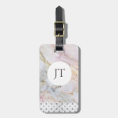 Personalisierte Rose Goldmarmor Gepäckmarke Gepäckanhänger (Vorderseite vertikal)