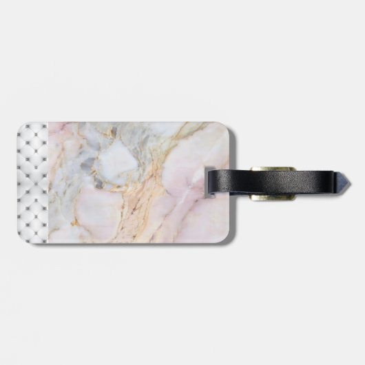 Personalisierte Rose Goldmarmor Gepäckmarke Gepäckanhänger (Rückseite horizontal)