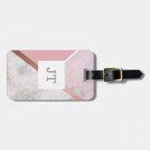 Personalisierte Rose Goldmarmoreffekt Gepäckmarke Gepäckanhänger (Vorderseite horizontal)