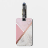 Personalisierte Rose Goldmarmoreffekt Gepäckmarke Gepäckanhänger (Rückseite vertikal)