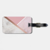 Personalisierte Rose Goldmarmoreffekt Gepäckmarke Gepäckanhänger (Rückseite horizontal)