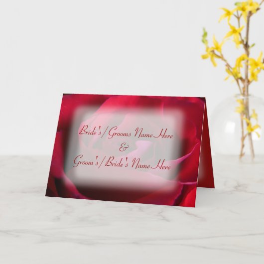 Personalisierte Rose Grußkarte Hochzeitkarte Karte (Gelbe Blume)