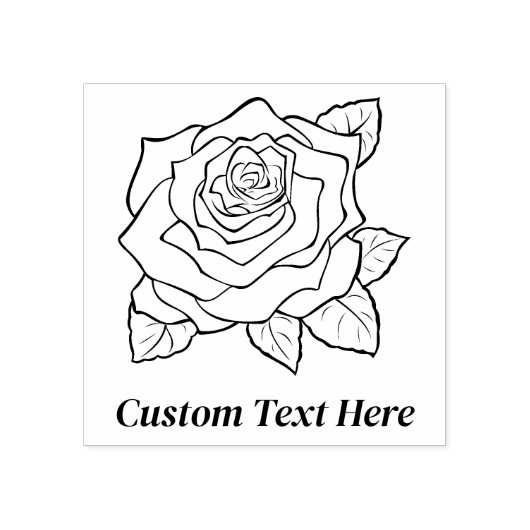 Personalisierte Rose Gummistempel (Prägung)