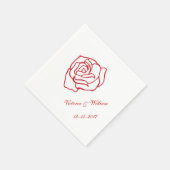 Personalisierte Rose Hochzeit von Napkins Serviette (Ecke)