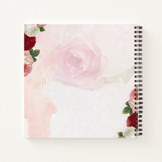 Personalisierte Rose Hochzeitsbuch Notizblock (Rückseite)