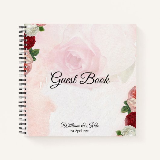 Personalisierte Rose Hochzeitsbuch Notizblock (Vorderseite)