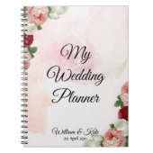 Personalisierte Rose Hochzeitsplaner Notebook Notizblock (Vorderseite)
