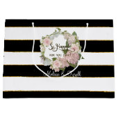 Personalisierte Rose Hydrangeas Große Geschenktüte (Vorderseite)