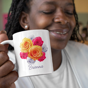 Personalisierte Rose in der Bloom Motif-Tasse Kaffeetasse