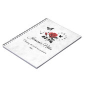 Personalisierte Rose, Ink & Time Spiral Notebook Notizblock (Linke Seite)