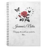 Personalisierte Rose, Ink & Time Spiral Notebook Notizblock (Vorderseite)