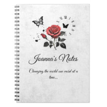 Personalisierte Rose, Ink & Time Spiral Notebook