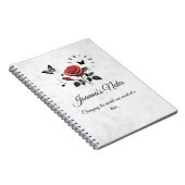 Personalisierte Rose, Ink & Time Spiral Notebook Notizblock (Rechte Seite)