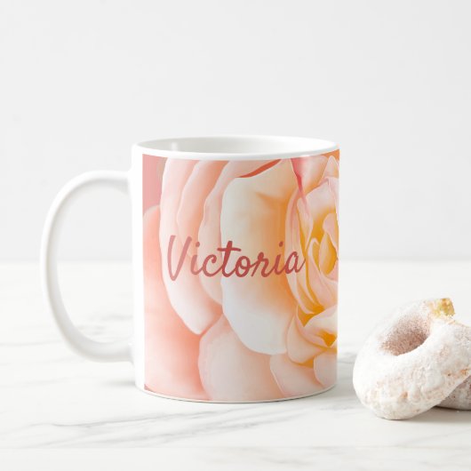 Personalisierte Rose Kaffeetasse (Mit Donut)