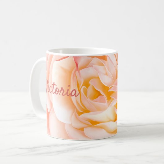 Personalisierte Rose Kaffeetasse (Vorderseite Links)