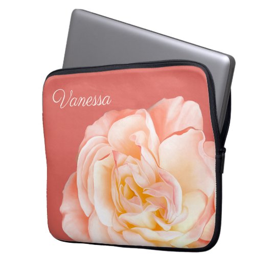 Personalisierte Rose Laptopschutzhülle (Vorderseite Links)