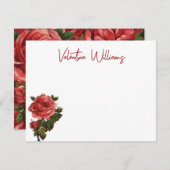 Personalisierte Rose Mitteilungskarte (Vorne/Hinten)