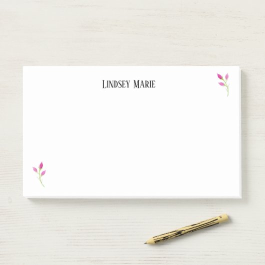 PERSONALISIERTE ROSE Nachhinweise Post-it Klebezettel (Auf Schreibtisch)