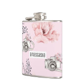 Personalisierte Rose Pastell Flachmann (Links)