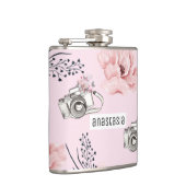 Personalisierte Rose Pastell Flachmann (Rechts)