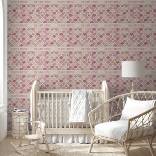 Personalisierte Rose Petal Baby Name Wallpaper Tapete