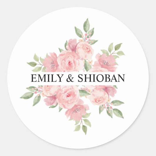Personalisierte Rose Runder Aufkleber (Vorderseite)